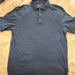 Peter Millar Navy Patterned Polo Shirt
